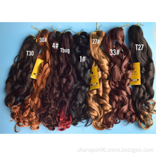 curly braiding hair extension 22inch box wavy braiding hair style Jumbo yaki crochet braids